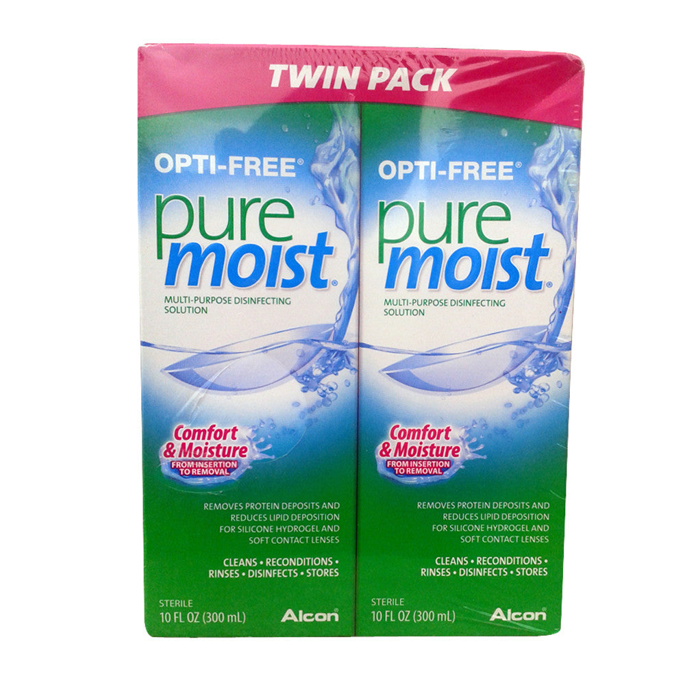Opti-Free Pure Moist Multi-Purpose Disinfecting Solution, Twin Pack - 10 Oz, 2 Ea